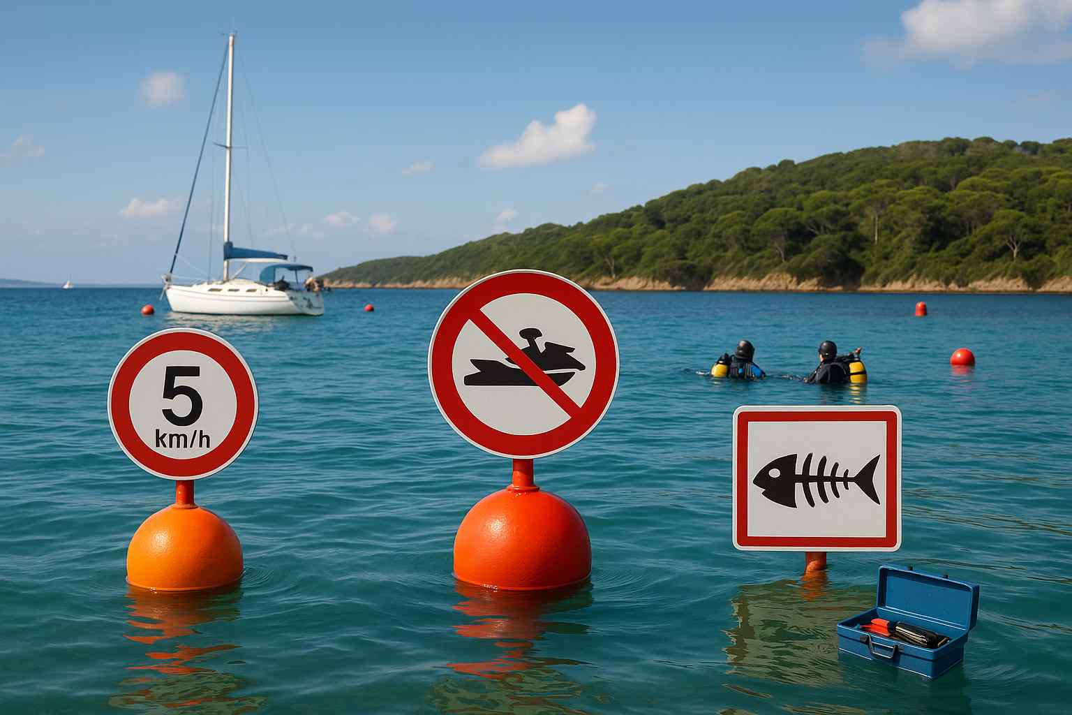 Réglementation en mer autour de l'île de Porquerolles